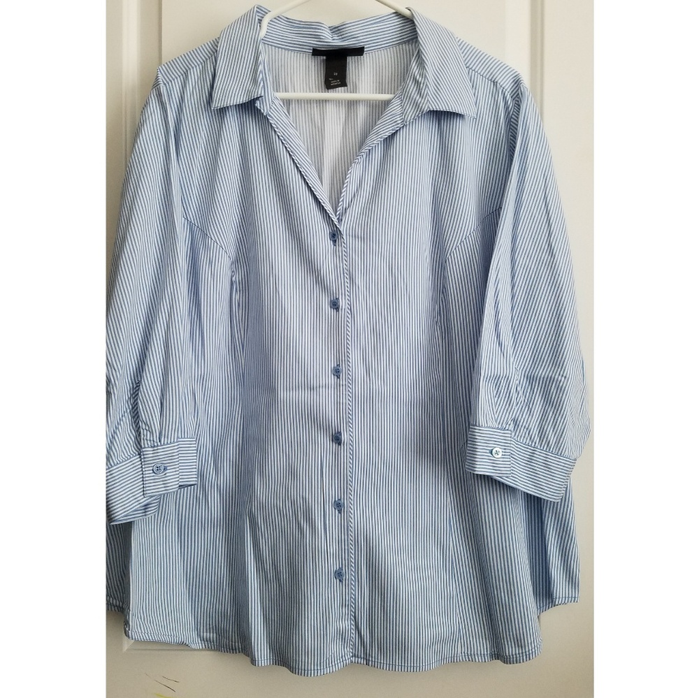 Lane Bryant Stripped Button Down - Plus Size